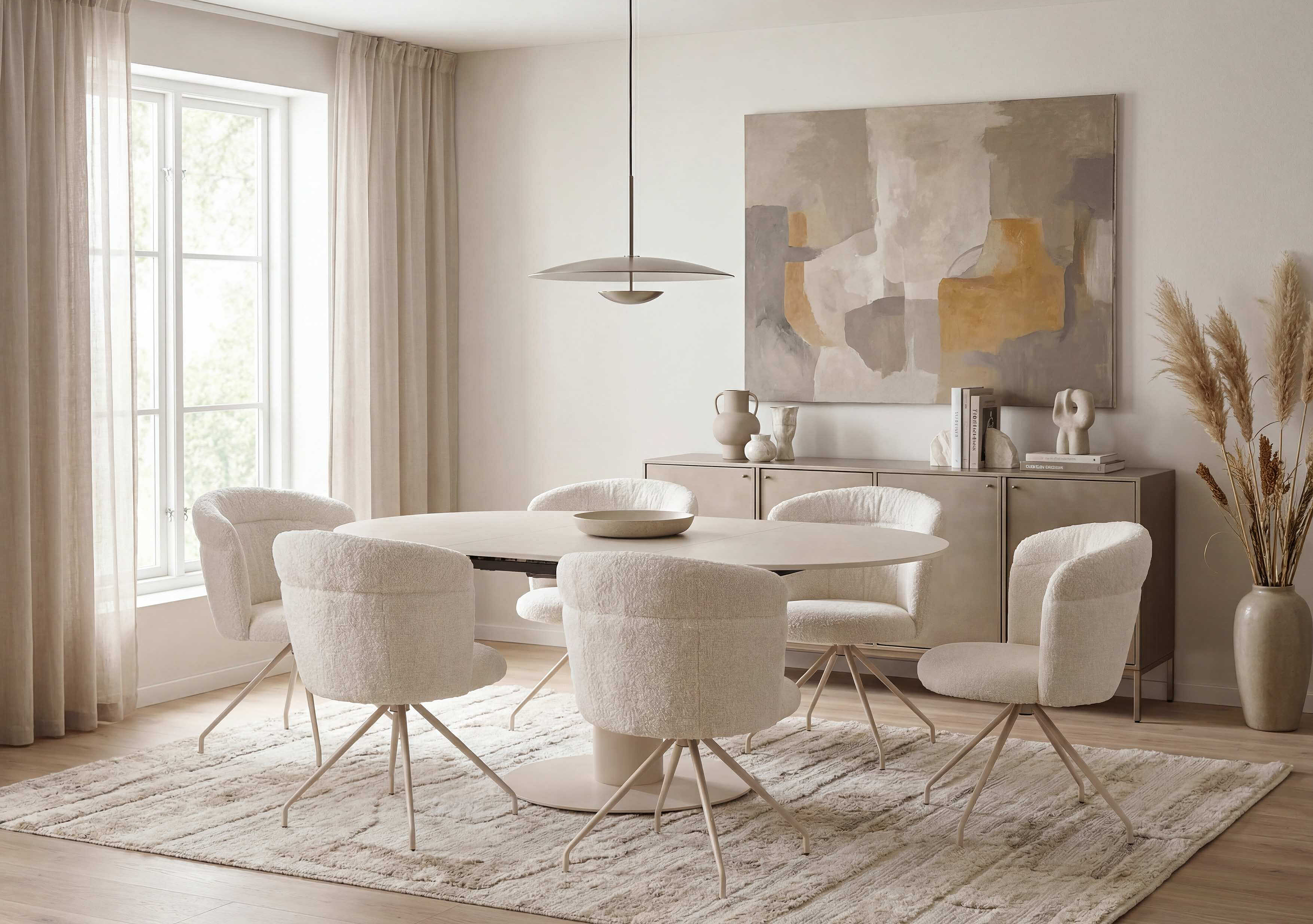 Picolla seating set, upholstered in Shaun White fabric in a cosy atmosphere