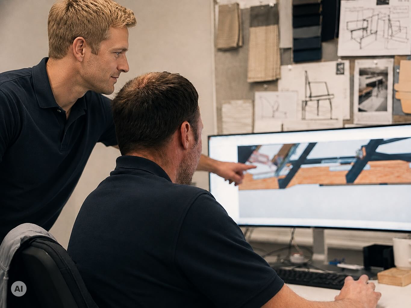 Abstimmung am CAD-Modell eines Möbelgestells