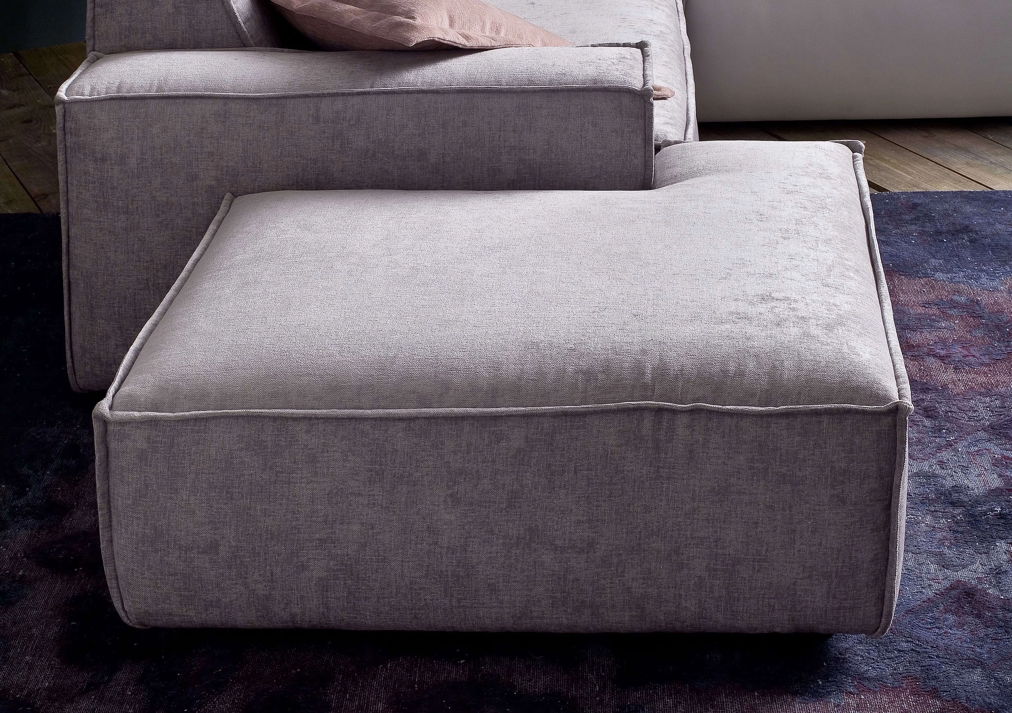 Upper East corner stool in Cosmopolitan cover in light grey